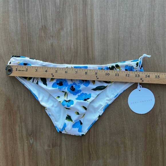 TORI PRAVER CAILA BOTTOM Women’s Ruched Sides Floral Lined Bikini Bottoms sz S - Picture 6 of 6
